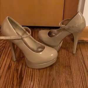 Nude platform heels